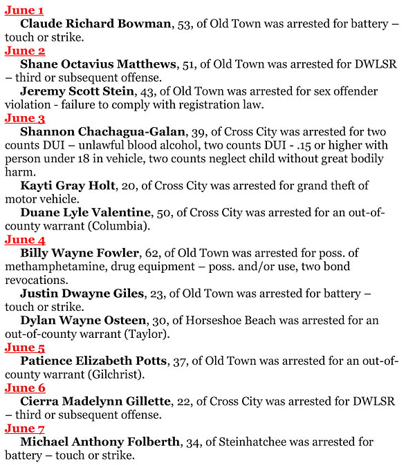 Suspects from Dixie County HardisonInk.com