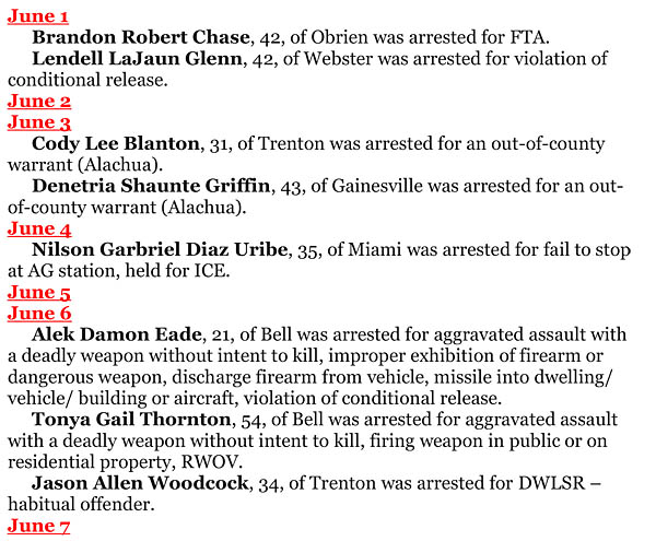 Gilchrist County Suspects Jailed HardisonInk.com