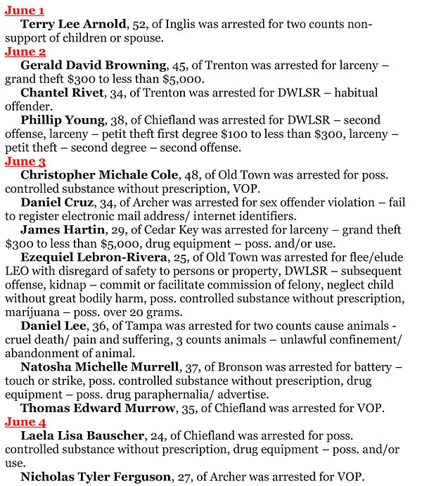 Levy County Suspects Jailed HardisonInk.com