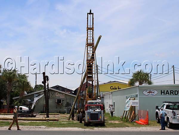 Pilings Poiunded In Cedar Key HardisonInk.com